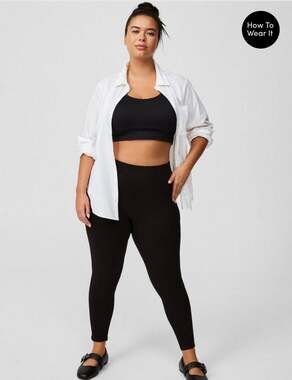 Torrid Plus Size  Full Length Slim Fix Pocket Legging  Black